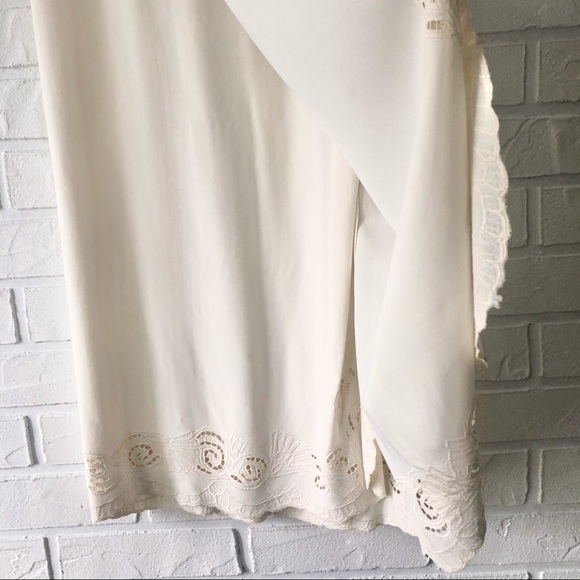 Embroidered ivory high waist rayon maxi wrap skirt - Picture 6 of 13